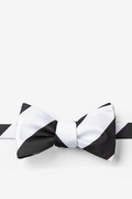 Black & Off White Stripe Self-Tie Bow Tie Photo (0)