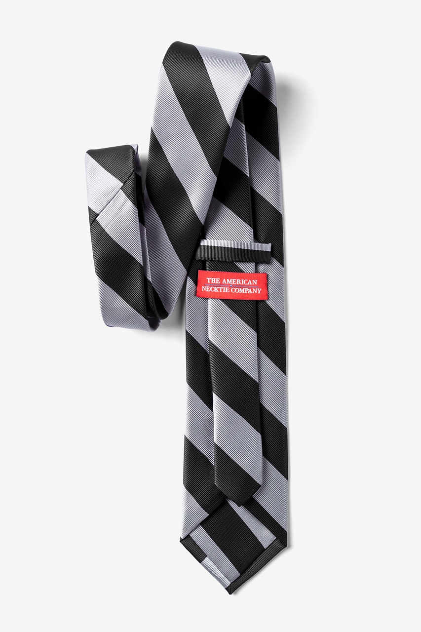 Black & Silver Stripe Extra Long Tie Photo (2)