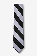 Black & Silver Stripe Skinny Tie Photo (1)