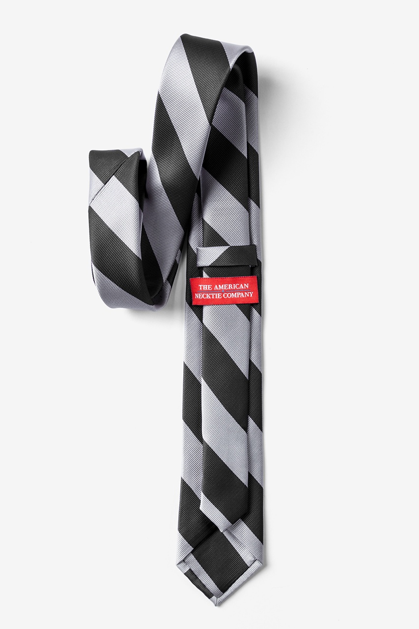 Black & Silver Stripe Skinny Tie Photo (2)