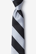 Black & Silver Stripe Skinny Tie Photo (0)