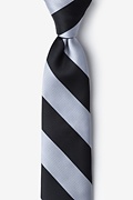 Black & Silver Stripe Tie For Boys Photo (0)