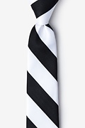 Black Microfiber Black & White Stripe