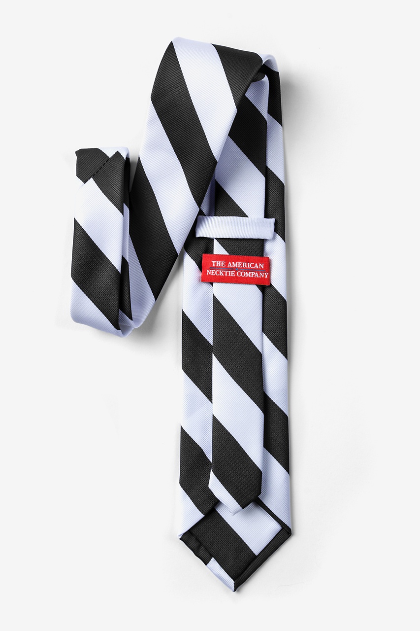 Black & White Stripe Extra Long Tie Photo (1)