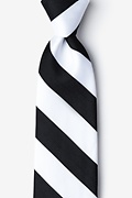 Black & White Stripe Extra Long Tie Photo (0)
