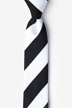 Black & White Stripe Skinny Tie