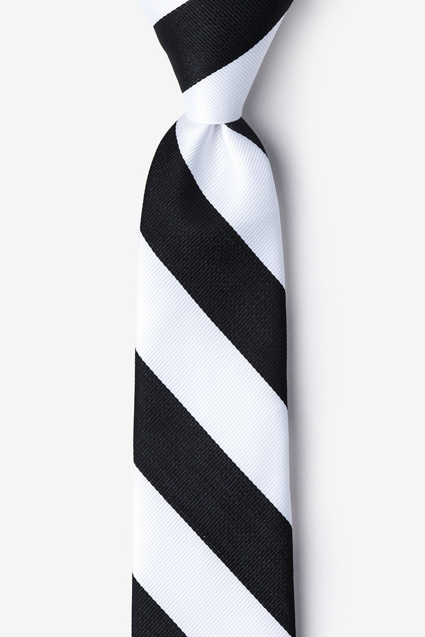 Black & White Stripe Tie For Boys Photo (0)