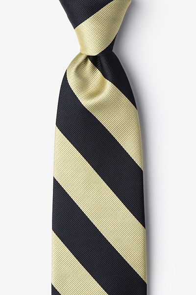 Black Microfiber Black & Gold Tie
