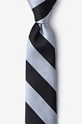 Black Microfiber Black & Silver Stripe