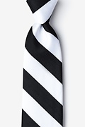 Black Microfiber Black & White Stripe