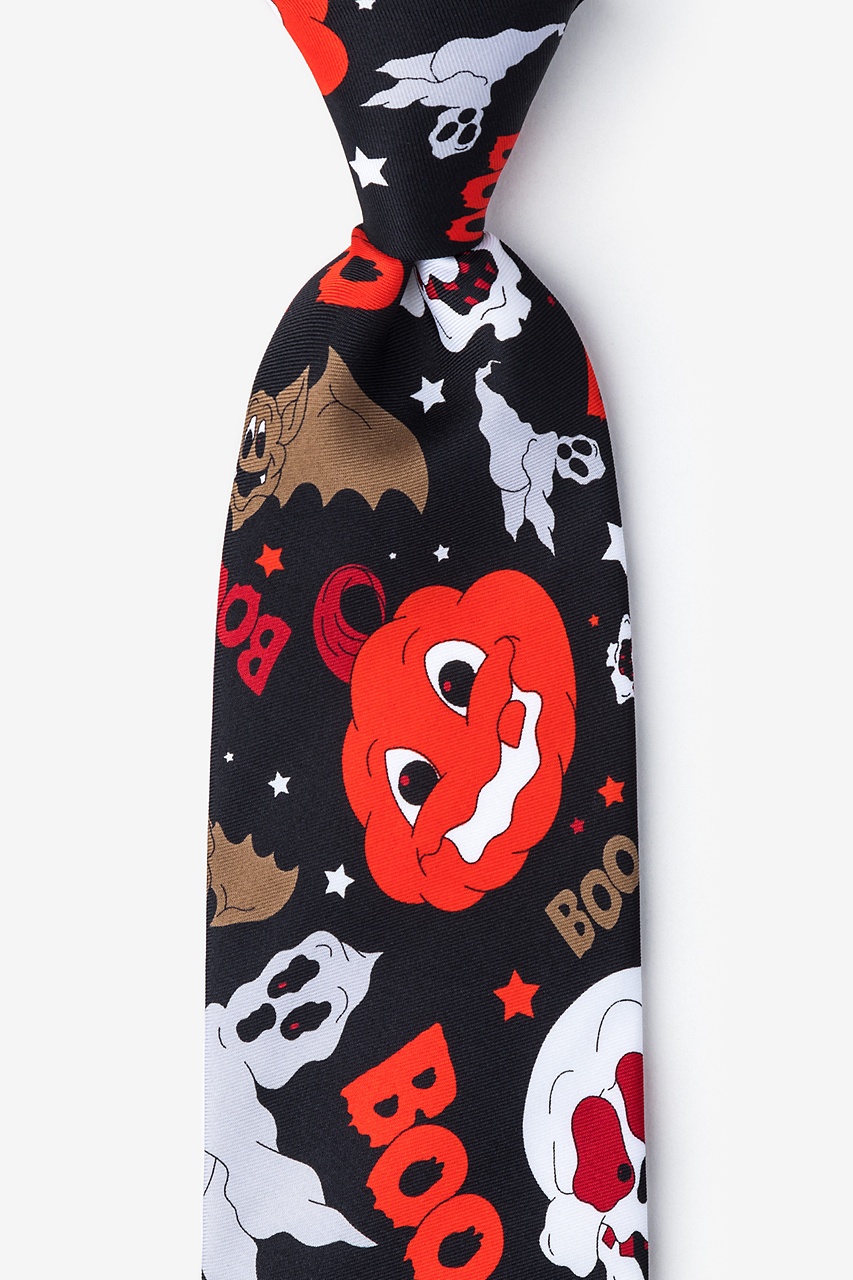 Black Microfiber Boo Tie | Ties.com