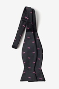 Breast Cancer Ribbon Black Self-Tie Bow Tie Photo (1)