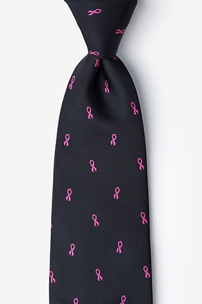 Breast Cancer Ribbon Black Tie