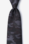 Camouflage Woodland Black Extra Long Tie Photo (0)