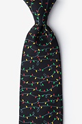 Christmas Lights Black Extra Long Tie Photo (0)