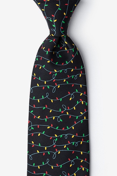 Black Microfiber Christmas Lights Extra Long Tie