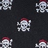 Black Microfiber Christmas Skulls Extra Long Tie