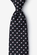 Christmas Skulls Black Extra Long Tie Photo (0)