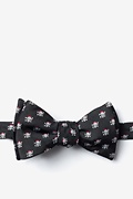 Christmas Skulls Black Self-Tie Bow Tie Photo (0)