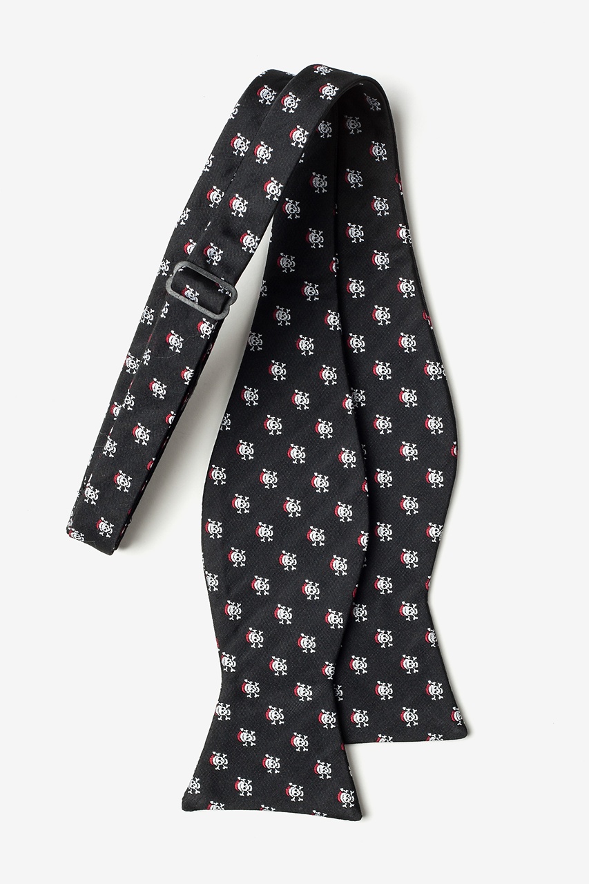 Black Microfiber Christmas Skulls Self-Tie Bow Tie | Ties.com