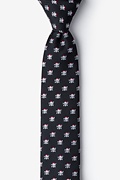 Christmas Skulls Black Skinny Tie Photo (0)