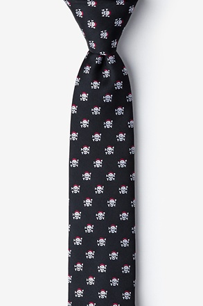 _Christmas Skulls Black Skinny Tie_