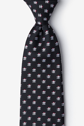 _Christmas Skulls Black Tie_