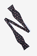 Coral Dinosaurs Roaming Black Self-Tie Bow Tie Photo (1)