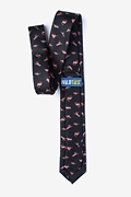 Coral Dinosaurs Roaming Black Skinny Tie Photo (1)