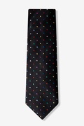 Crayon Polka Dot Black Extra Long Tie Photo (0)