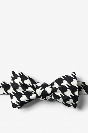 _Dentists' Teeth Black Self-Tie Bow Tie_