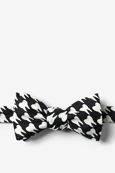 Black Microfiber Dentists' Teeth Self-Tie Bow Tie