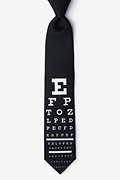 Eye Chart Black Extra Long Tie Photo (0)