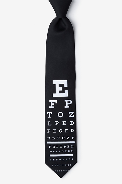 Black Microfiber Eye Chart Tie