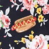 Black Microfiber Fast Food Floral