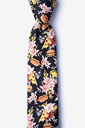 Black Microfiber Fast Food Floral