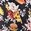 Black Microfiber Fast Food Floral Extra Long Tie