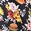 Black Microfiber Fast Food Floral Tie