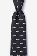 Fish Bones Black Extra Long Tie Photo (0)