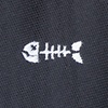 Black Microfiber Fish Bones Skinny Tie