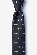 Fish Bones Black Skinny Tie Photo (0)