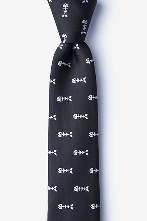 _Fish Bones Black Skinny Tie_