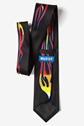 Flames Black Extra Long Tie Photo (1)