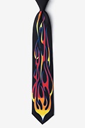 Flames Black Extra Long Tie Photo (0)