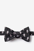 Floating Astronauts Black Self-Tie Bow Tie Photo (0)