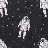 Black Microfiber Floating Astronauts Skinny Tie