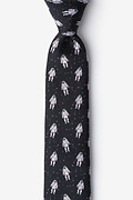 Floating Astronauts Black Skinny Tie Photo (0)