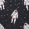 Black Microfiber Floating Astronauts Tie