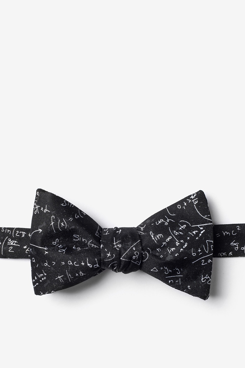 Black Microfiber Math Equations Self-Tie Bow Tie | Ties.com