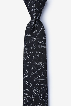 _Math Equations Black Skinny Tie_